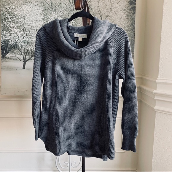 MICHAEL KORS CASUAL WAFFLE KNIT COWL NECK SWEATER - Picture 10 of 12